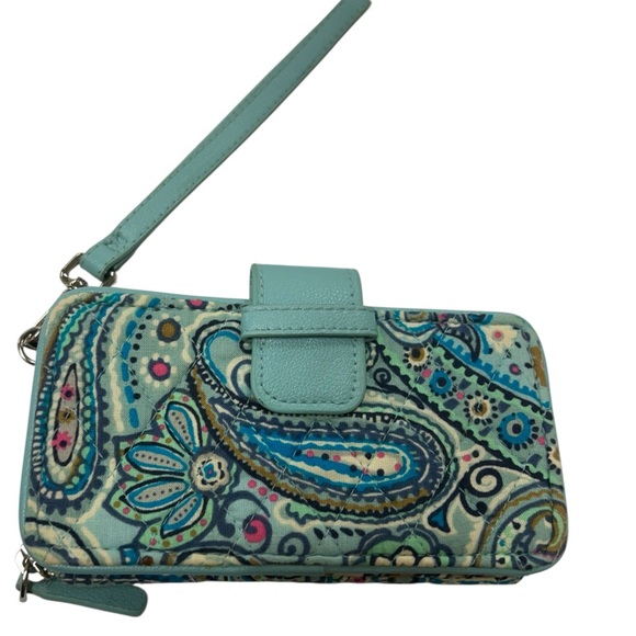 Vera Bradley Accessories - Vera Bradley Zip Around Wristlet Wallet Quilted Paisley Blue Green Teal